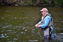 Pat Stevens  Pat Stevens from the UK. Otava river, September 2014. Photo by Jan Siman. : flyfishing, fly, fishing, Sumava, Czech Republic, muskareni