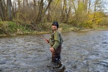 George  George Yono from the Syria, he moved to the Netherlands. His first fly fishing trip. November 2014, photo Jan Siman. : flyfishing, fly, fishing, Sumava, Czech Republic, muskareni